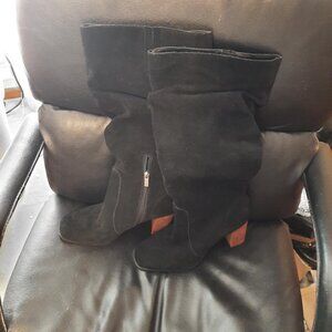 NEW ! Splendid Women Gladis Ruched Square Toe High Heel Boot Black Size 8